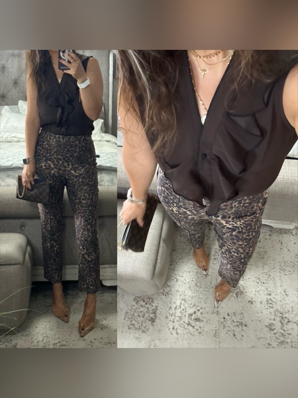 New🤎🖤 Leopard Print Pants – Brown & Black